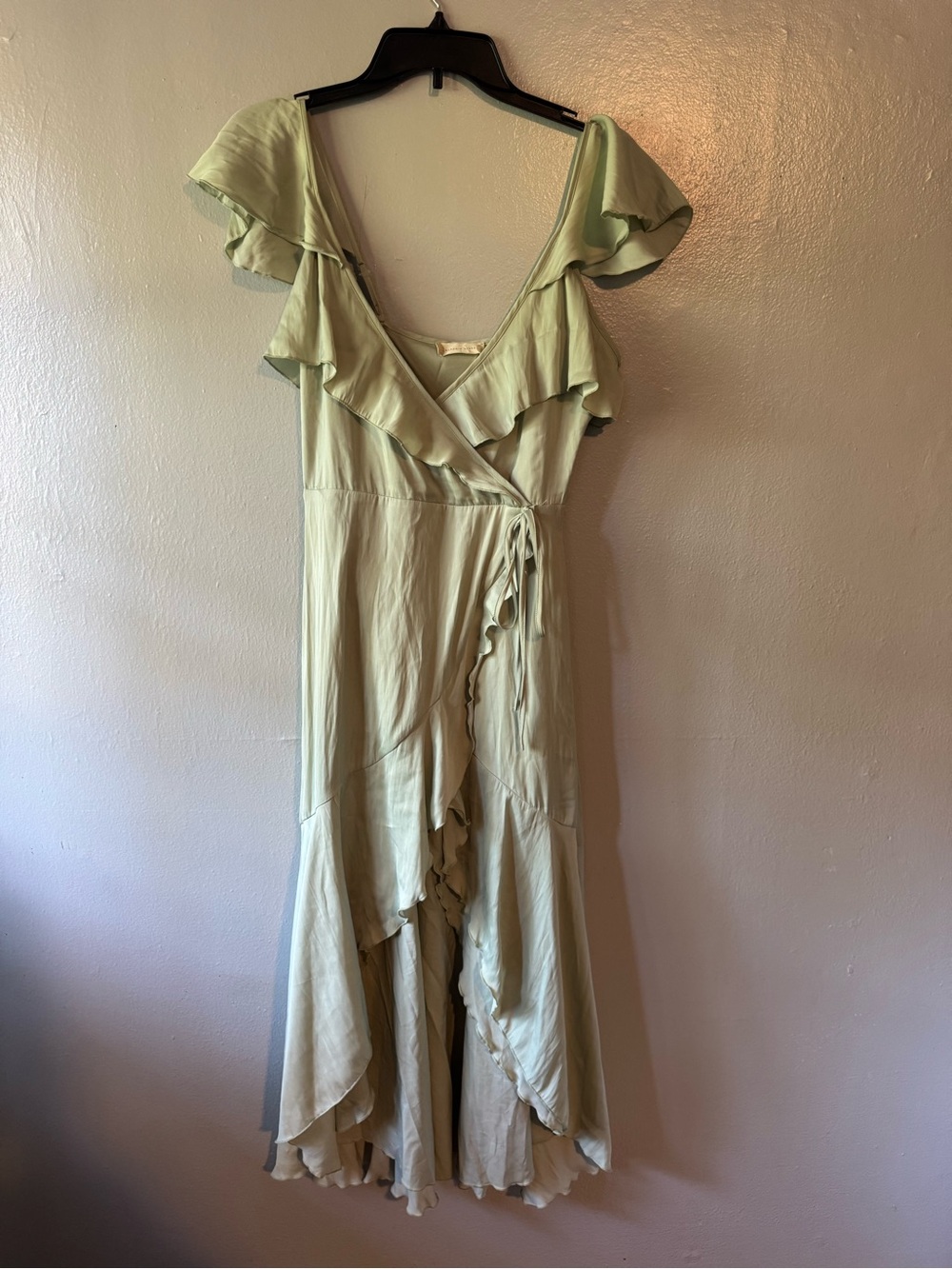 Altar’d State Mint Green Cold Shoulder Hi Lo Dress Flutter Sleeve S Small